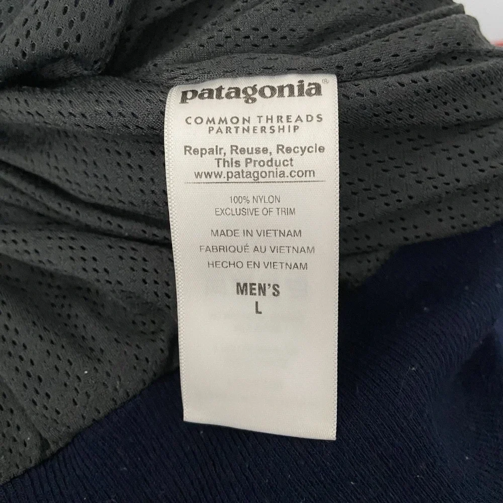 Patagonia Jacket Mens Large Baggies Full Zip Windbreaker DWR Mesh Lined 28150